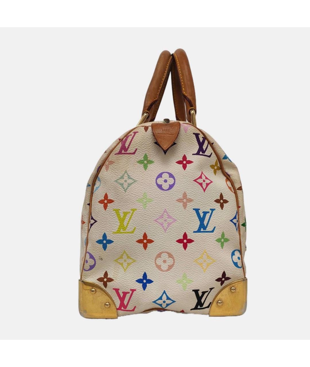 LOUIS VUITTON Белая кожаная сумка с короткими ручками, фото 8