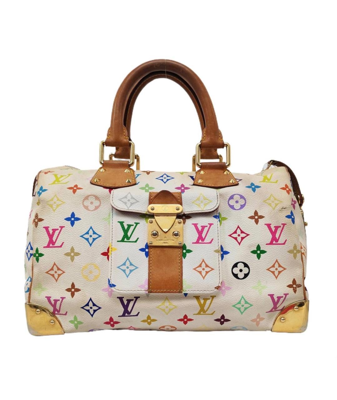 LOUIS VUITTON Белая кожаная сумка с короткими ручками, фото 1