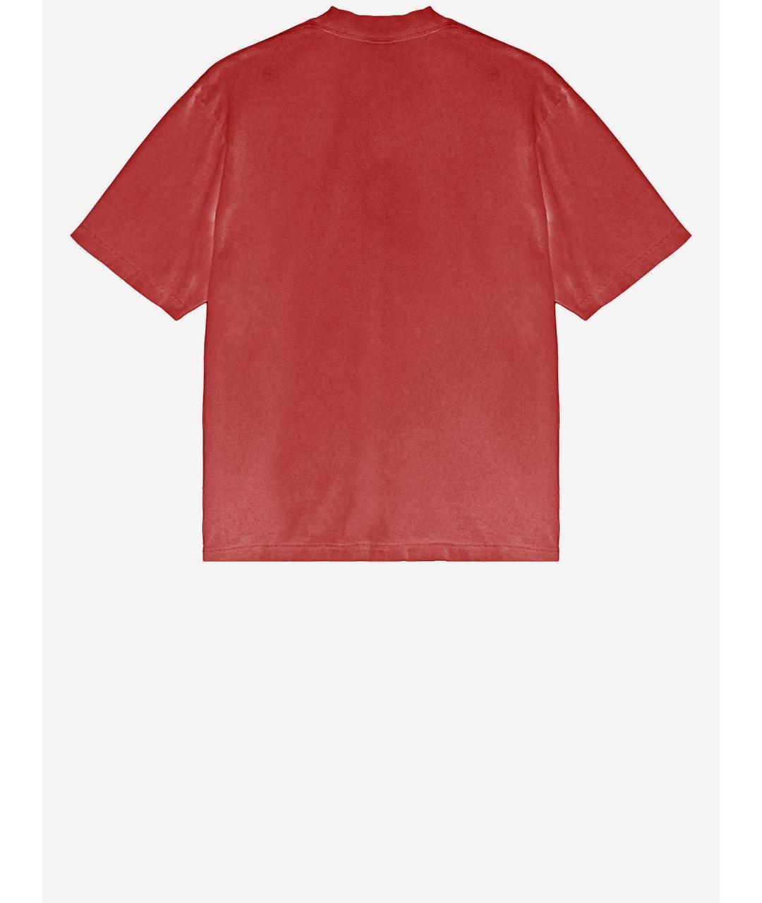 BALENCIAGA Красная хлопковая футболка, фото 2