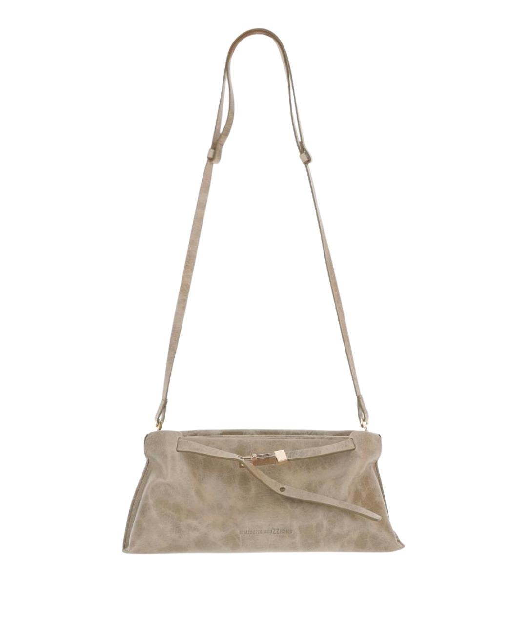 BENEDETTA BRUZZICHES Бежевая замшевая сумка через плечо, фото 1