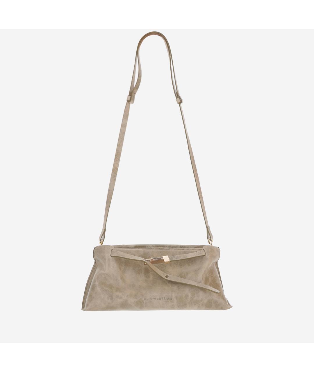 BENEDETTA BRUZZICHES Бежевая замшевая сумка через плечо, фото 5