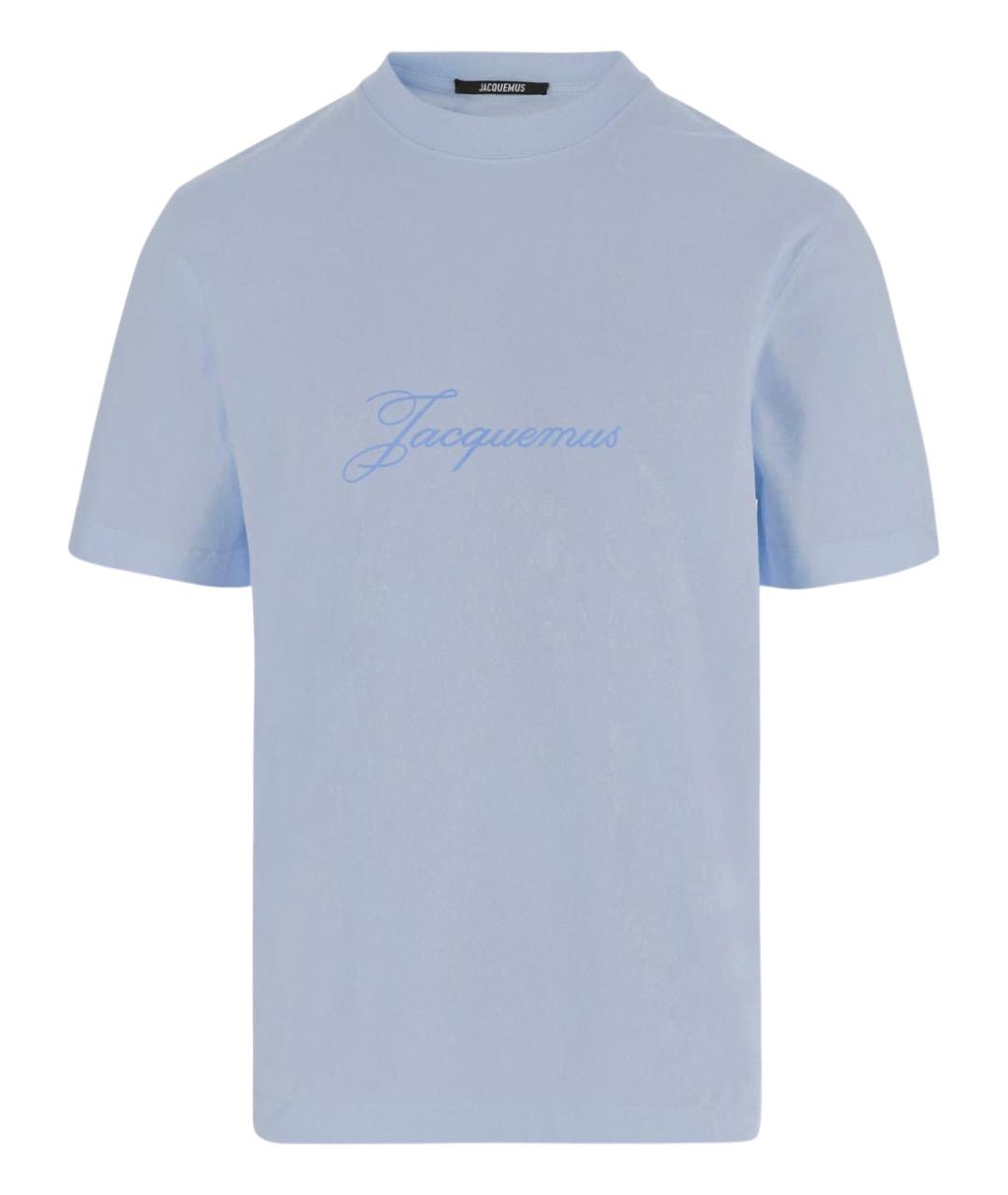JACQUEMUS Голубая хлопковая футболка, фото 1