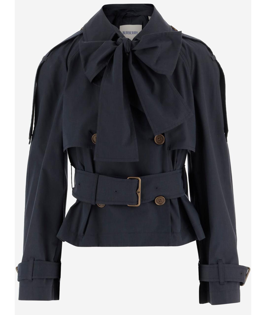 BURBERRY Темно-синяя полиэстеровая куртка, фото 4