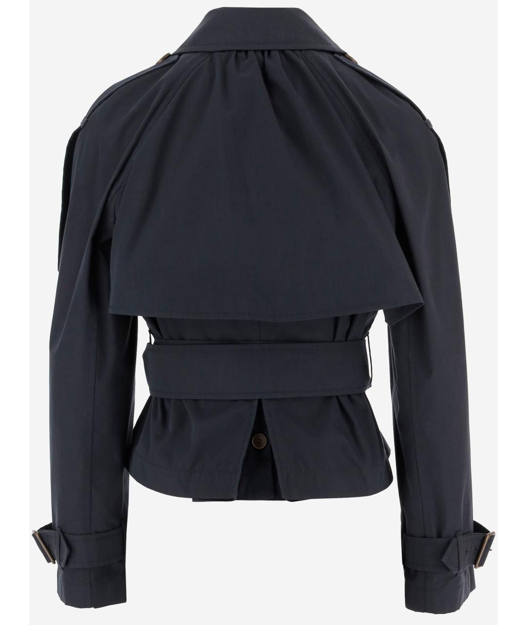 BURBERRY Темно-синяя полиэстеровая куртка, фото 2