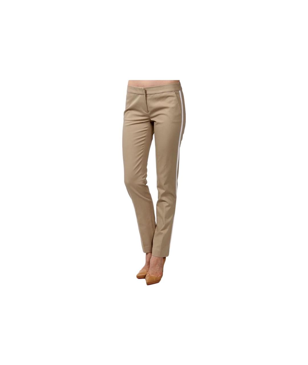 MICHAEL KORS Бежевые хлопко-эластановые брюки узкие, фото 9