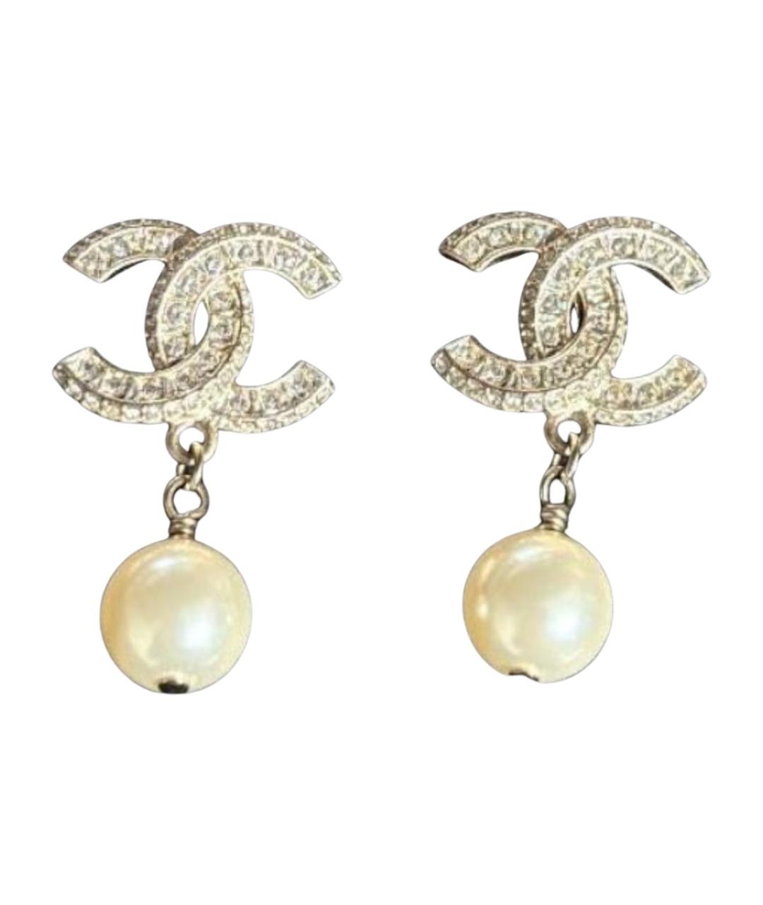 CHANEL Золотые металлические серьги, фото 1