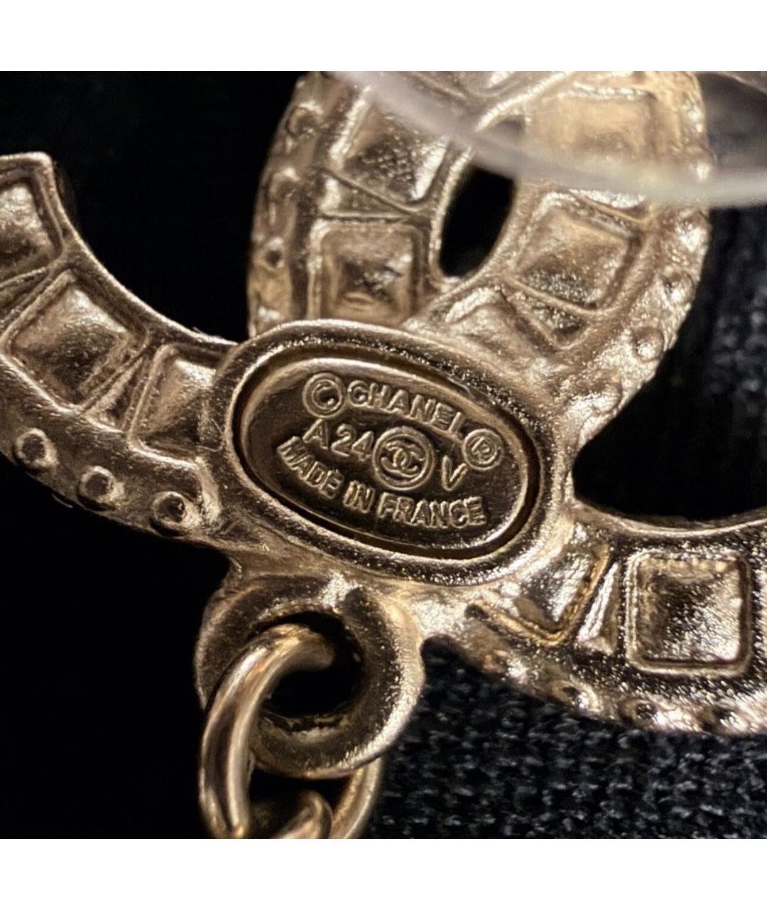 CHANEL Золотые металлические серьги, фото 4