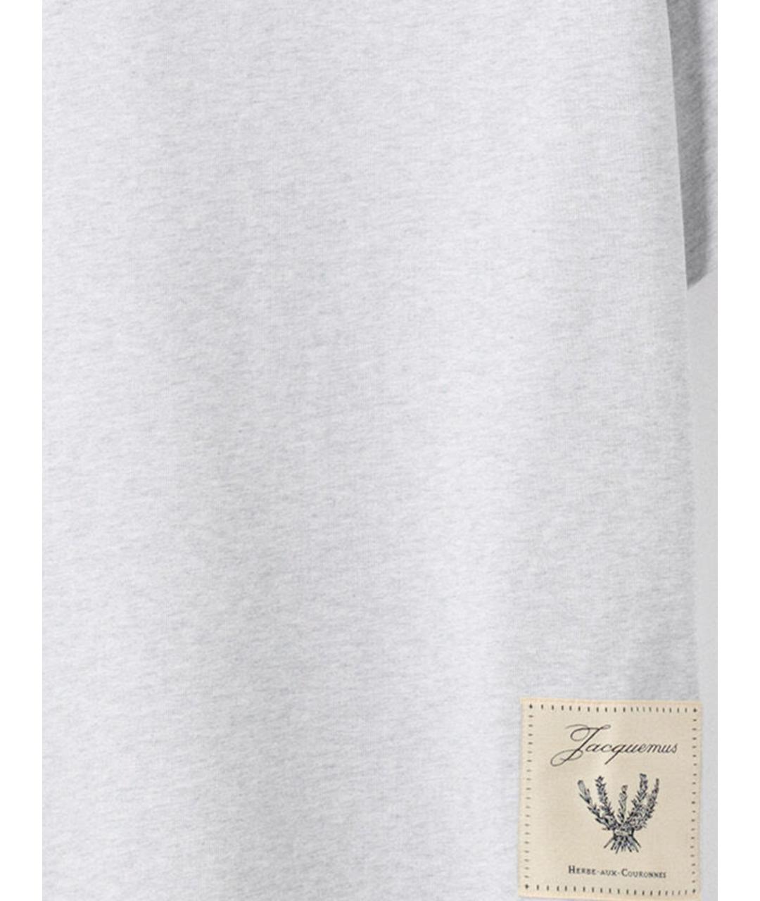 JACQUEMUS Серая хлопковая футболка, фото 3