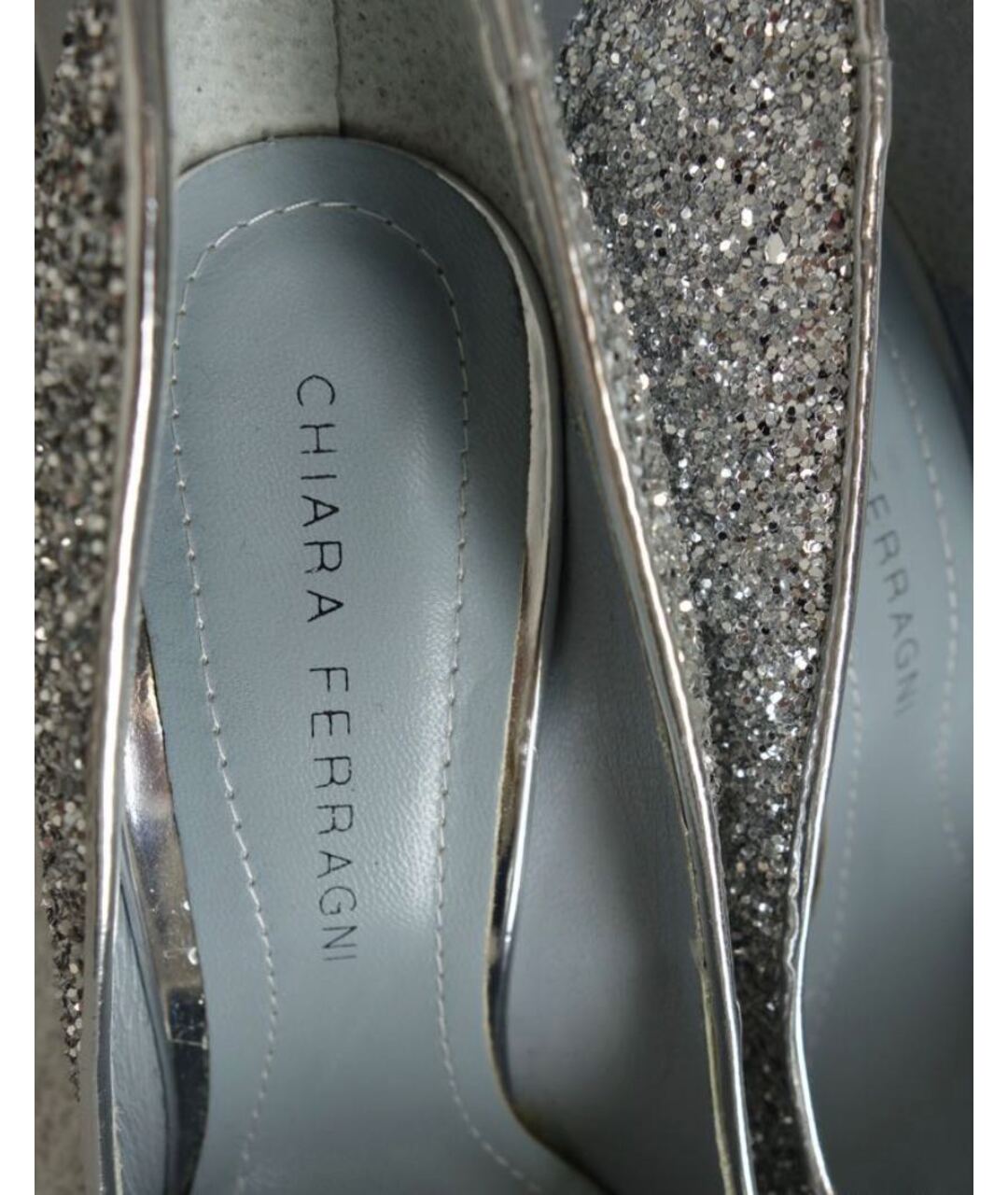 CHIARA FERRAGNI Серебряные кожаные туфли, фото 3