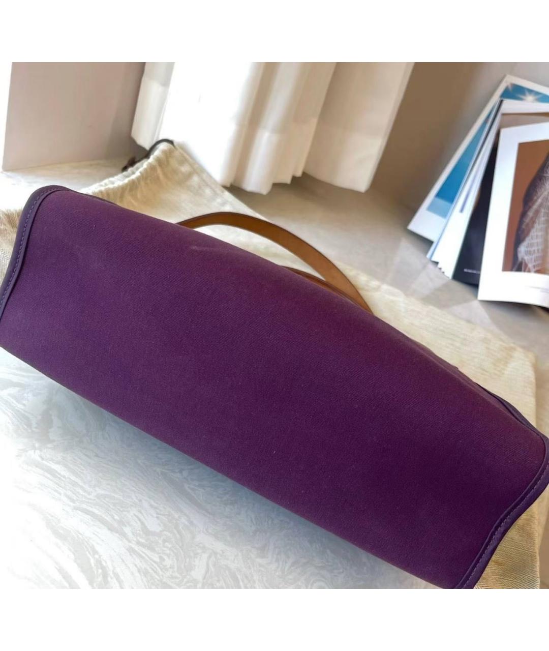 HERMES Фиолетовая тканевая сумка через плечо, фото 4