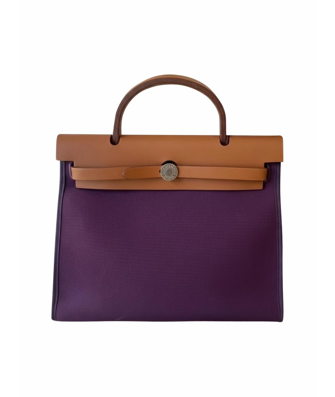 HERMES Фиолетовая тканевая сумка через плечо, фото 1