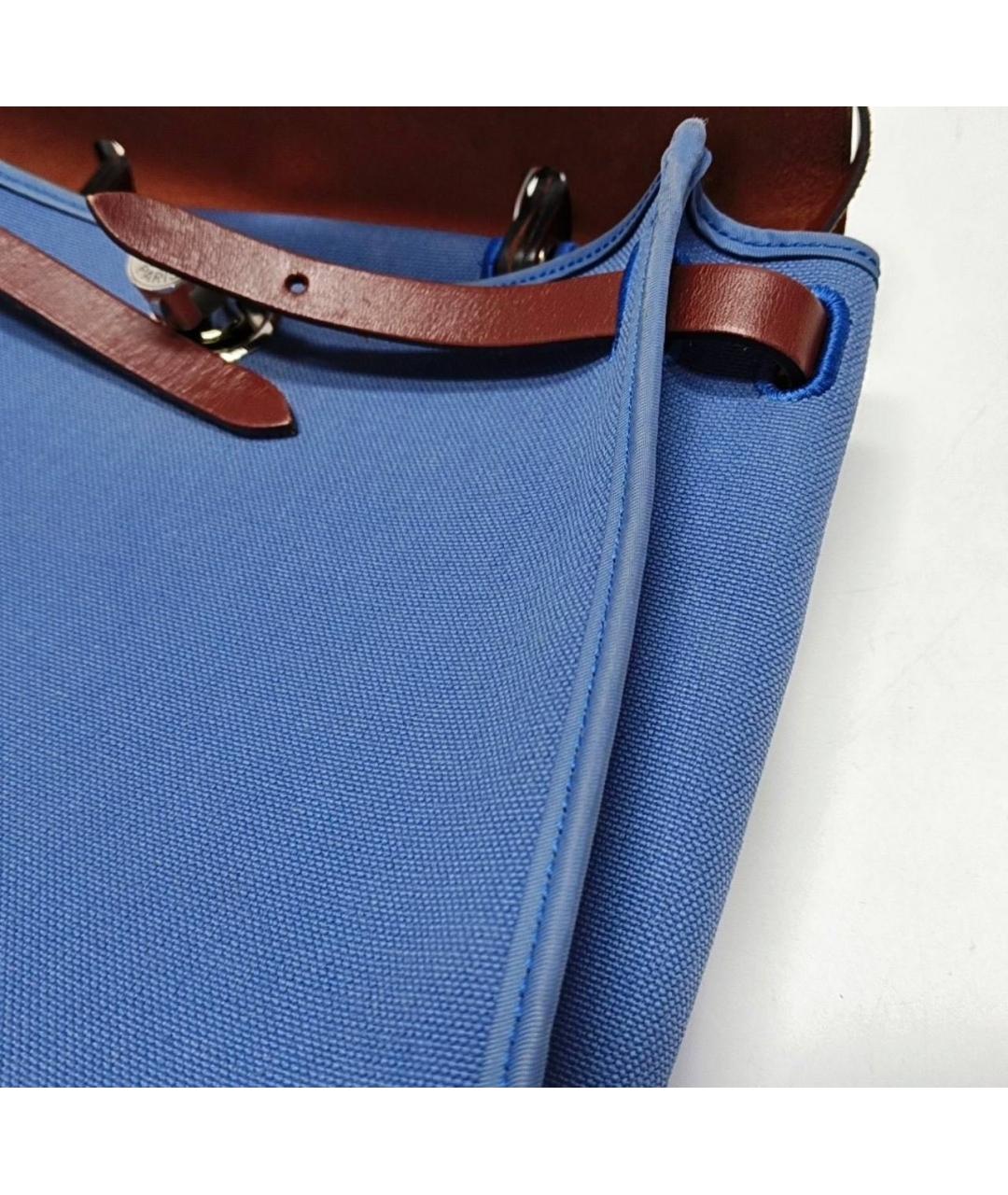 HERMES Голубая тканевая сумка через плечо, фото 2