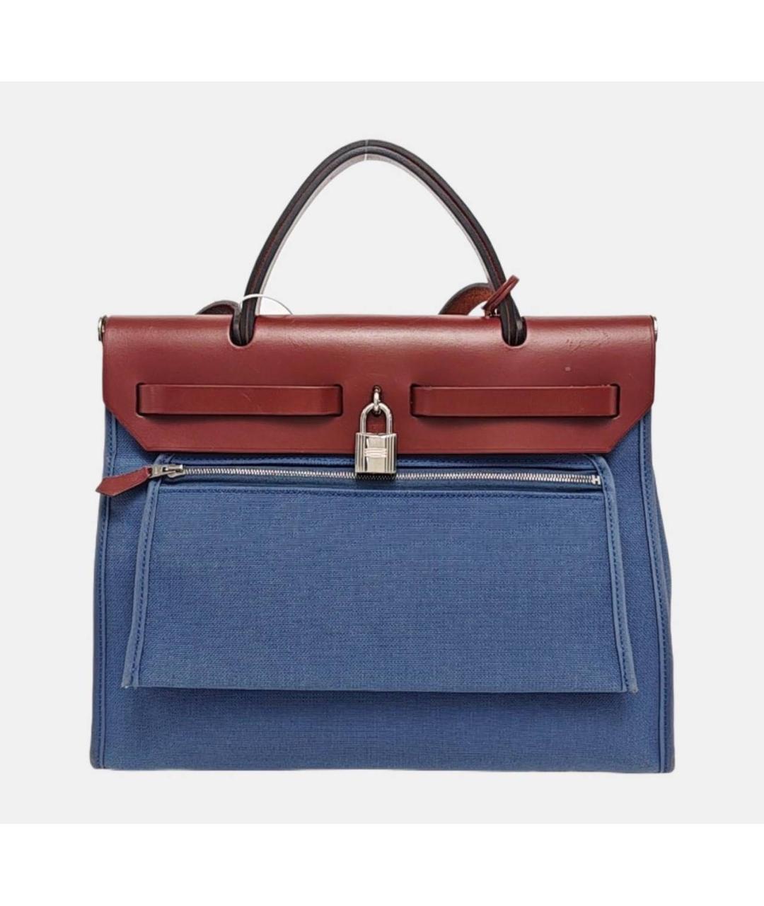 HERMES Голубая тканевая сумка через плечо, фото 4