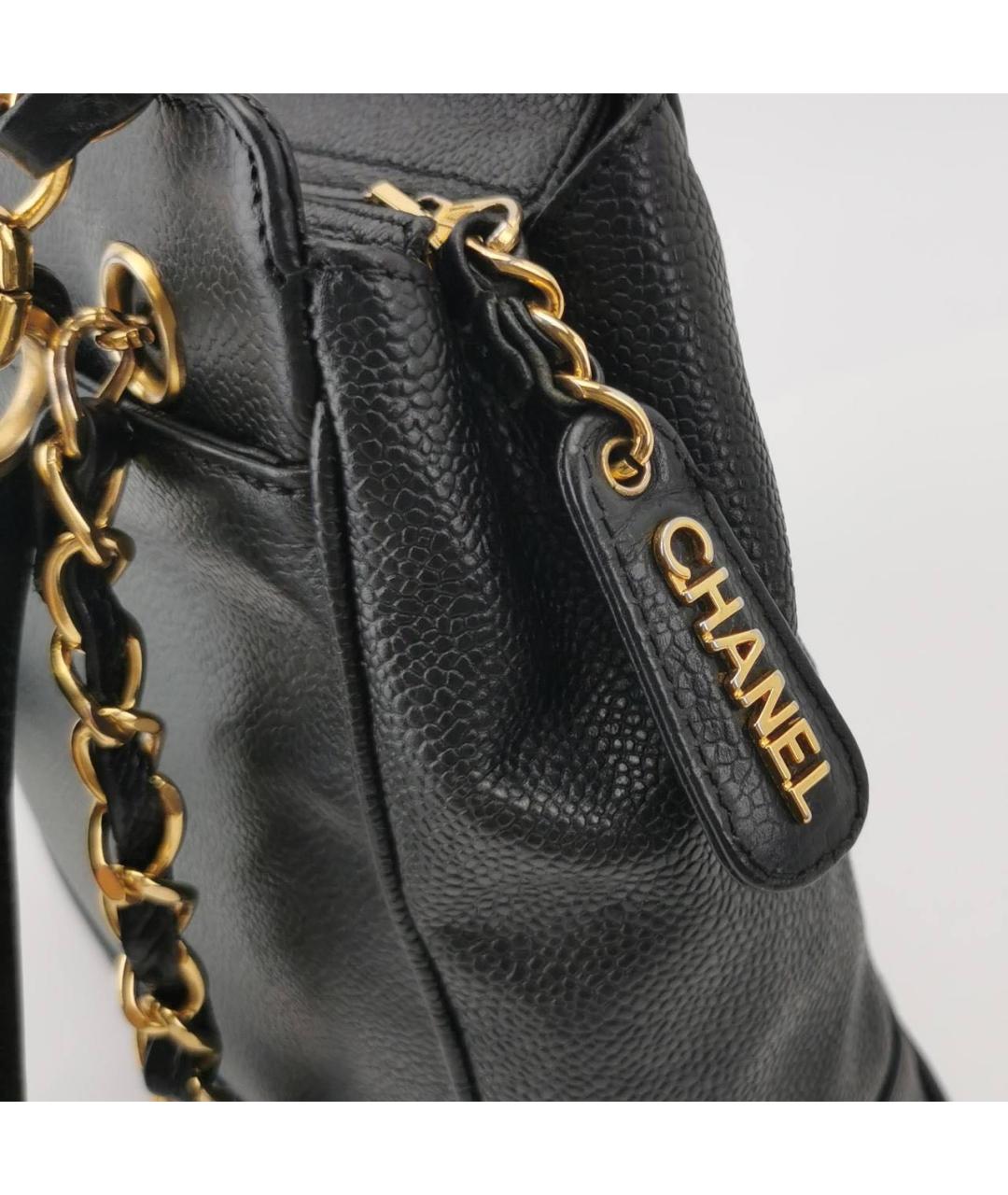 CHANEL Черная кожаная сумка через плечо, фото 2