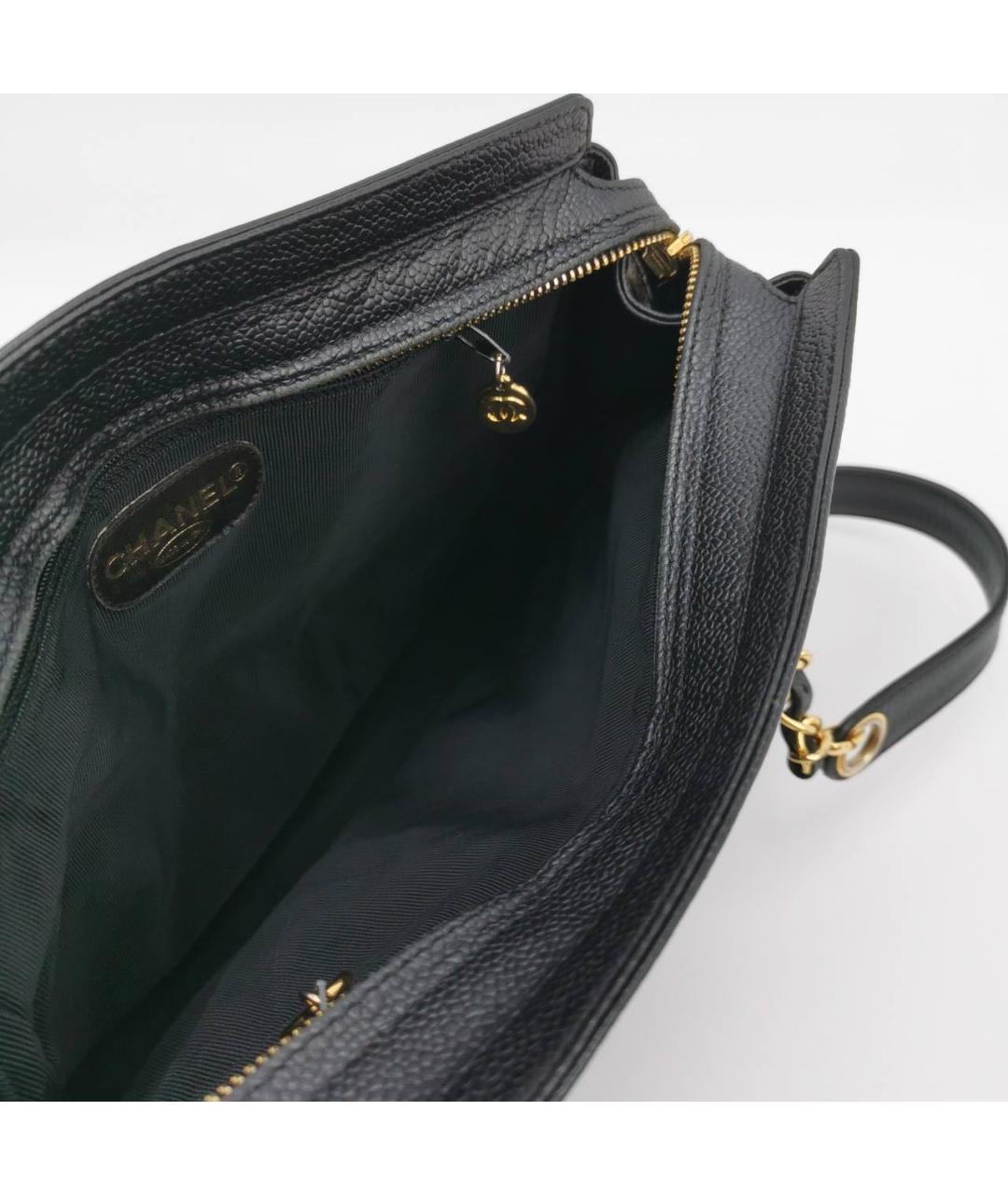 CHANEL Черная кожаная сумка через плечо, фото 7