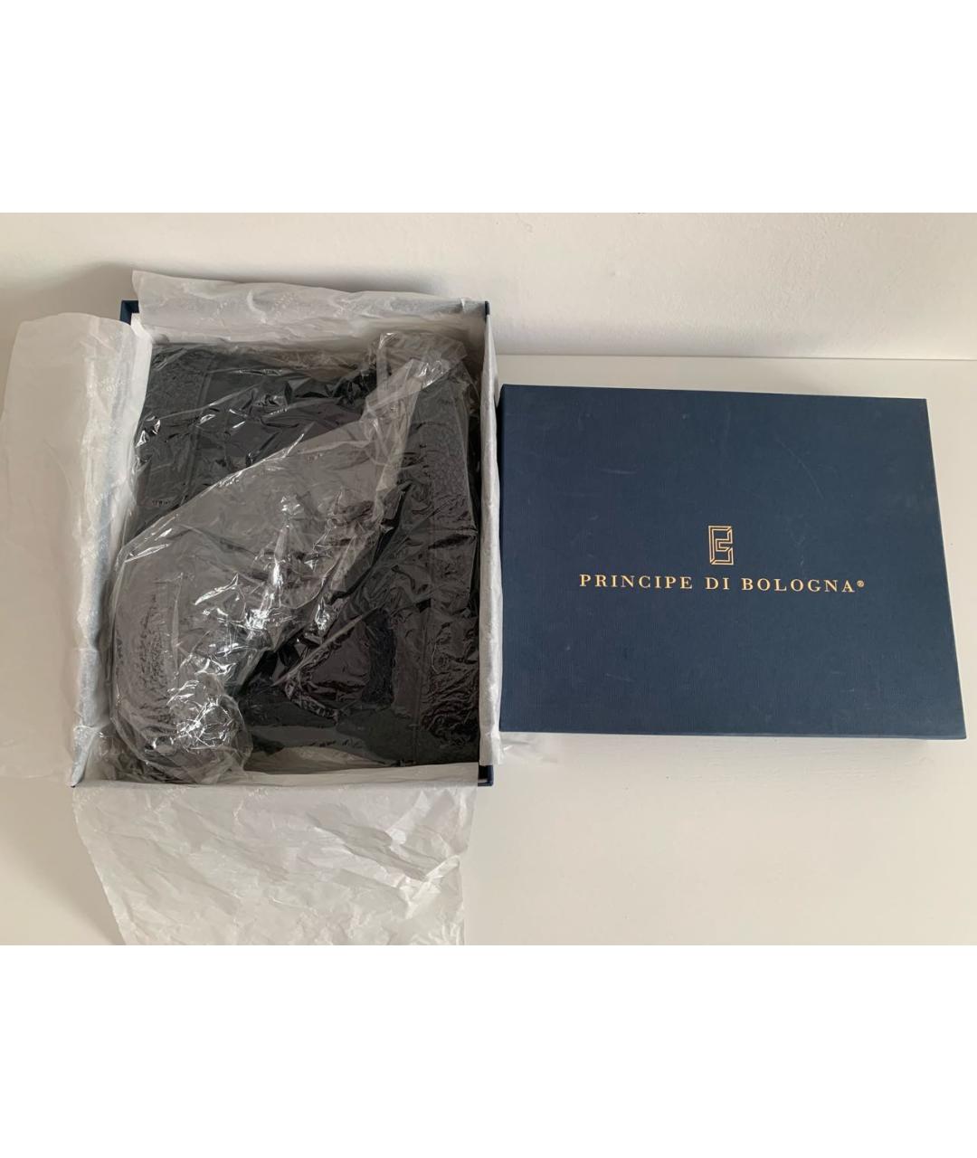 Principe di Bologna Темно-синие кожаные высокие ботинки, фото 7