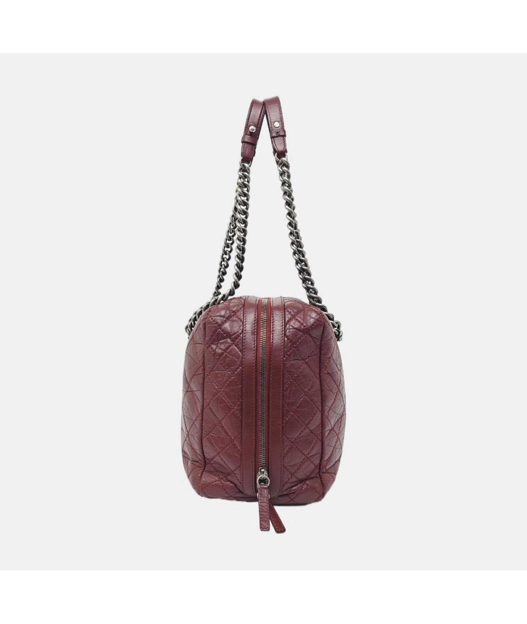 CHANEL Бордовая кожаная сумка тоут, фото 5