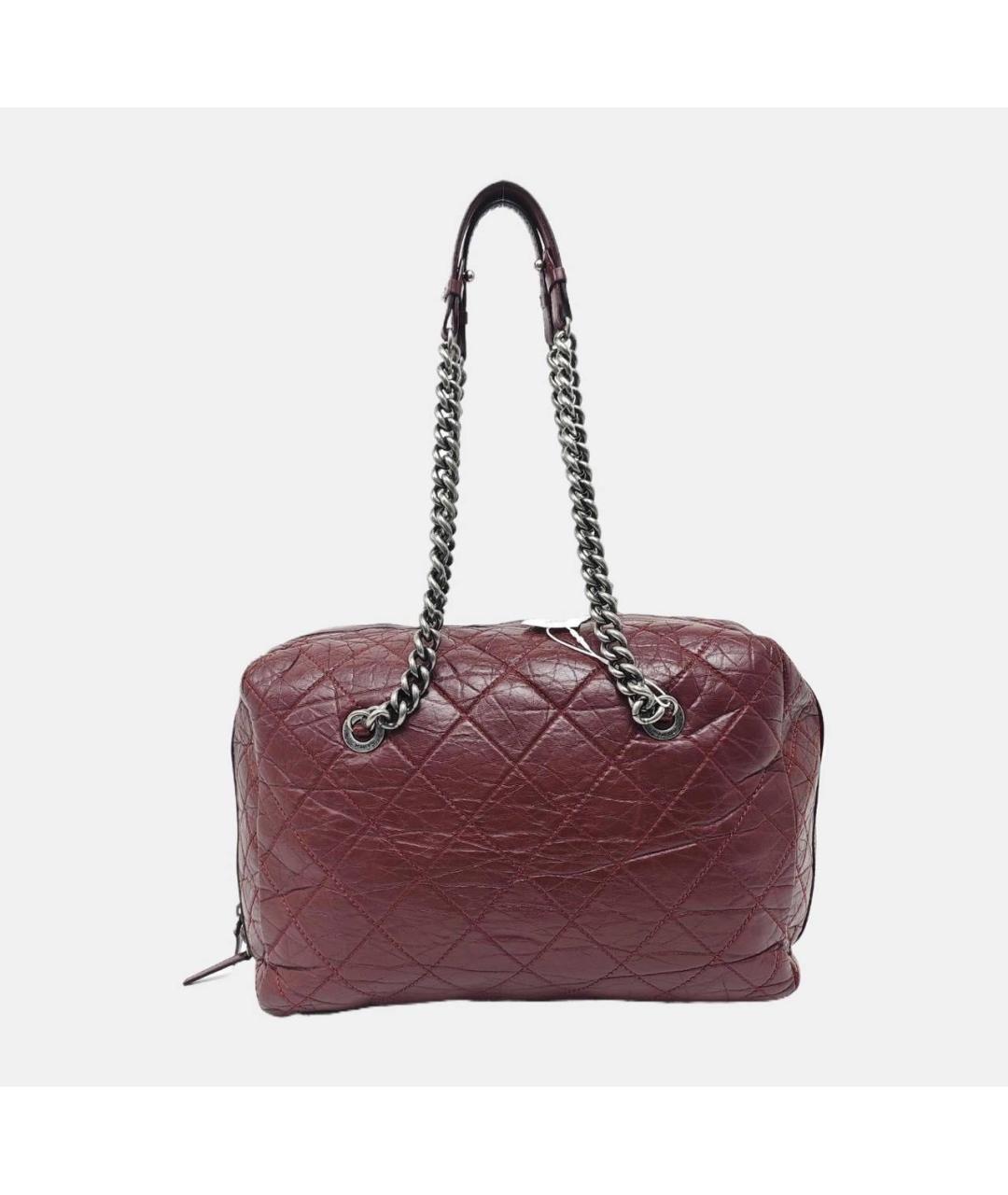CHANEL Бордовая кожаная сумка тоут, фото 2