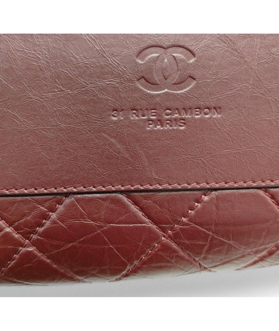 CHANEL Бордовая кожаная сумка тоут, фото 6