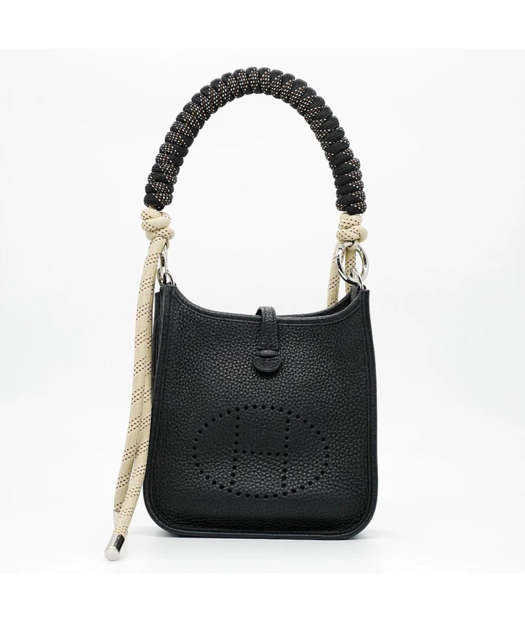 HERMES Черная кожаная сумка с короткими ручками, фото 10