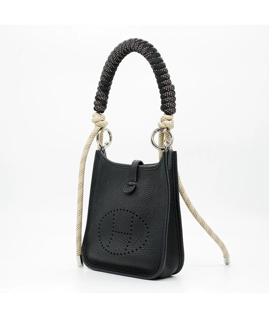 HERMES Черная кожаная сумка с короткими ручками, фото 2