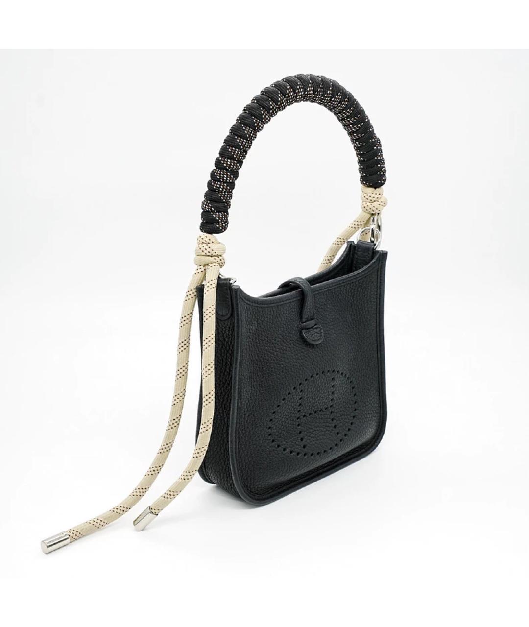 HERMES Черная кожаная сумка с короткими ручками, фото 3