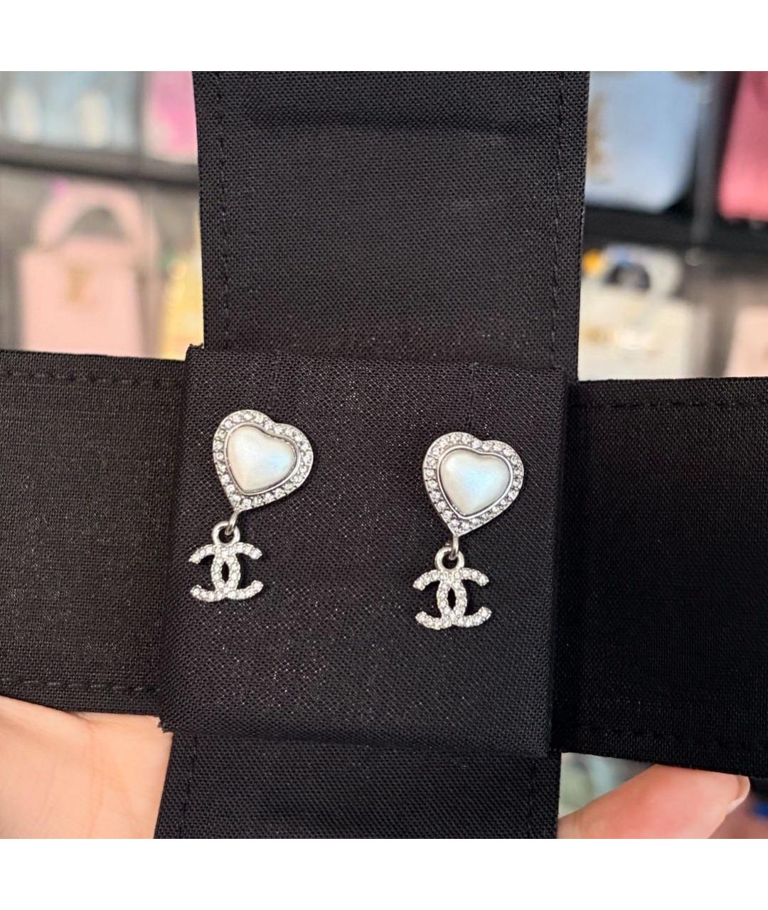 CHANEL Серебряные металлические серьги, фото 2