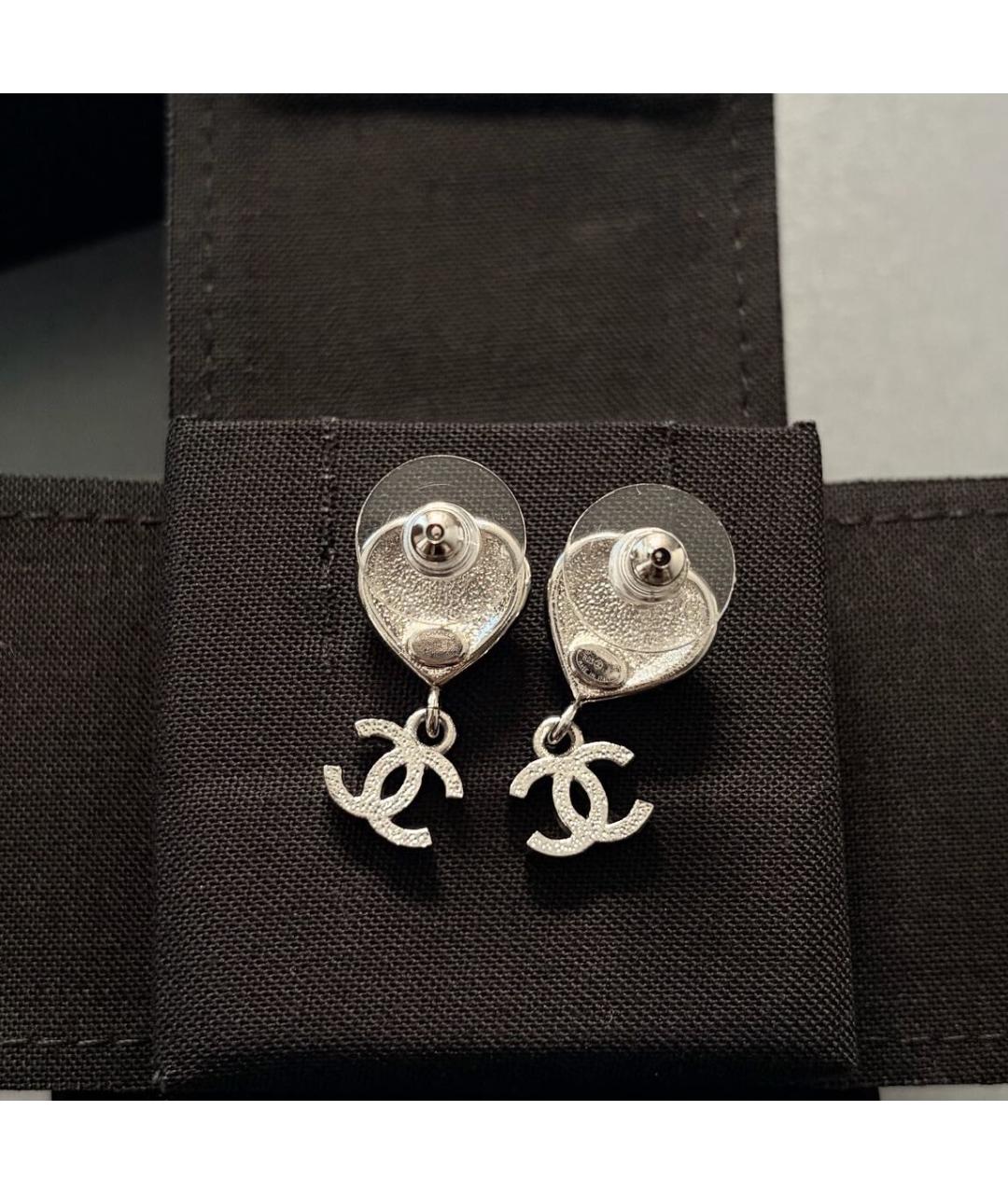 CHANEL Серебряные металлические серьги, фото 3