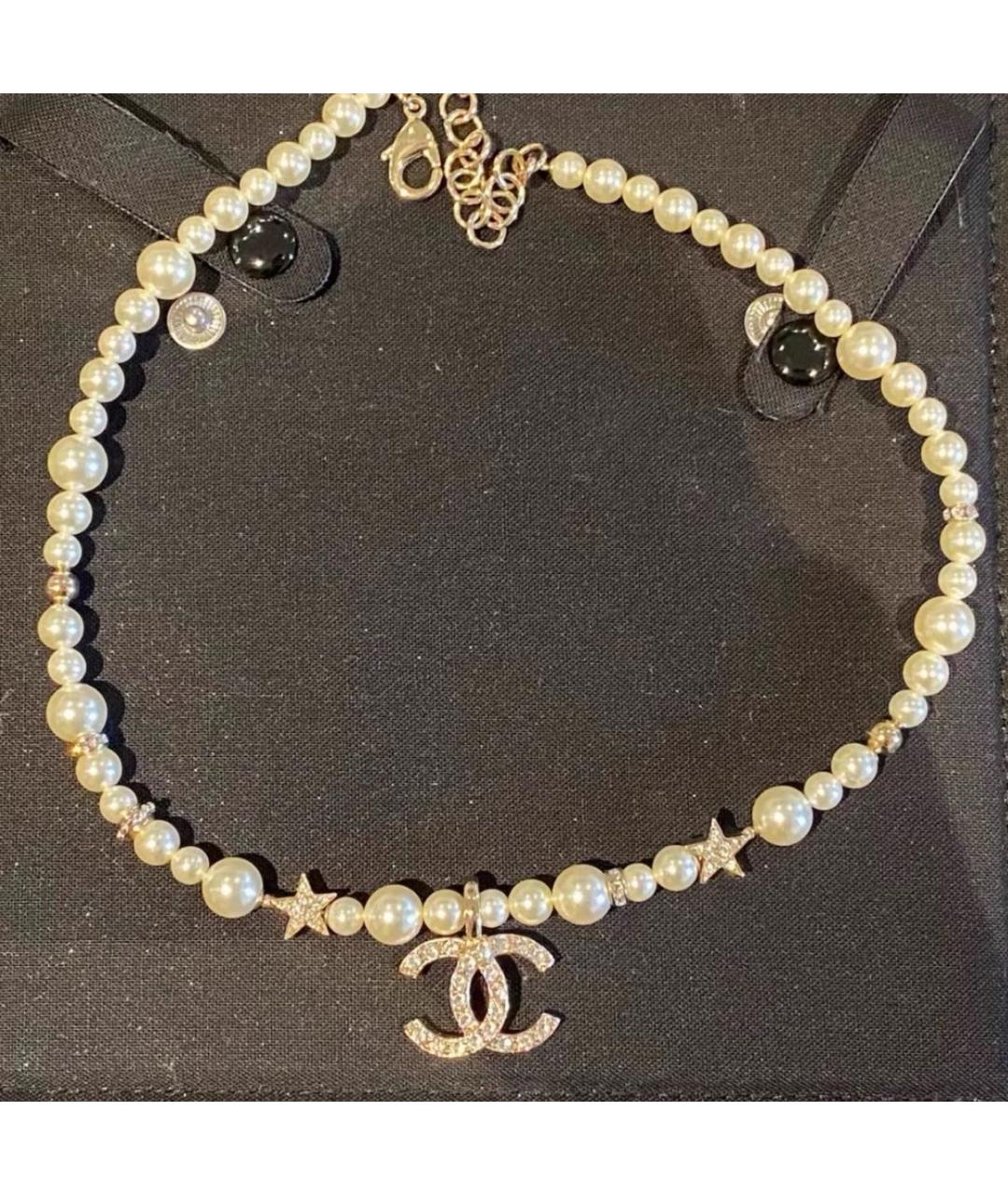 CHANEL Белое металлическое колье, фото 5