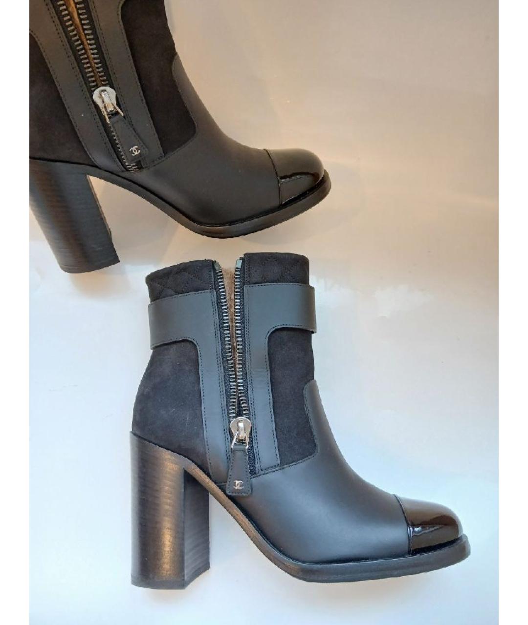 CHANEL Черные кожаные ботильоны, фото 8