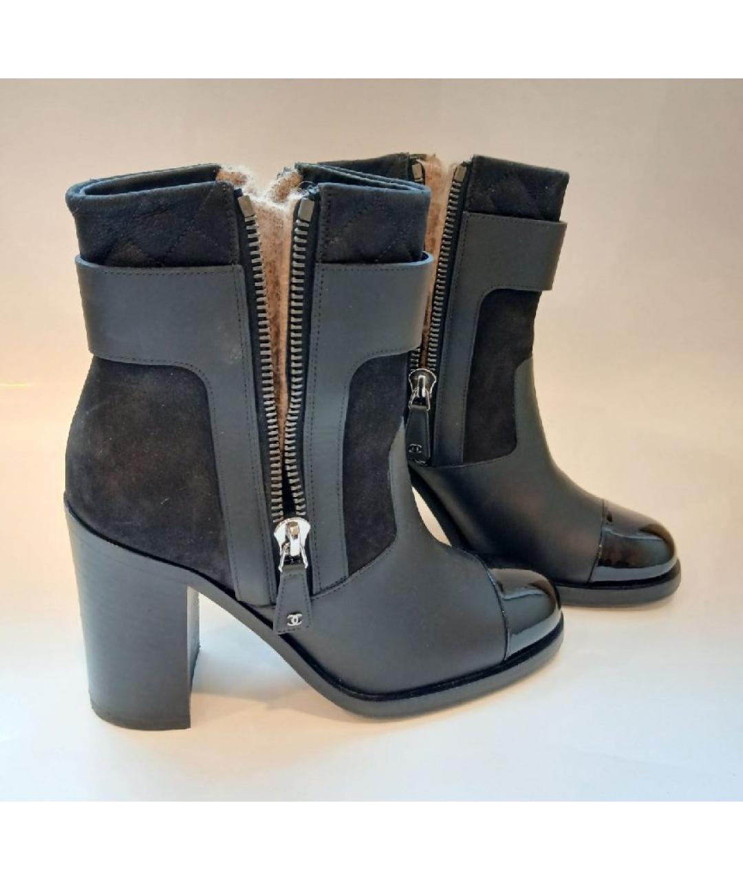 CHANEL Черные кожаные ботильоны, фото 2