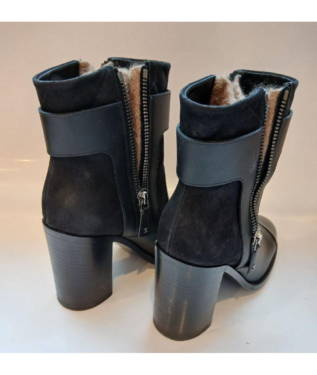 CHANEL Черные кожаные ботильоны, фото 6