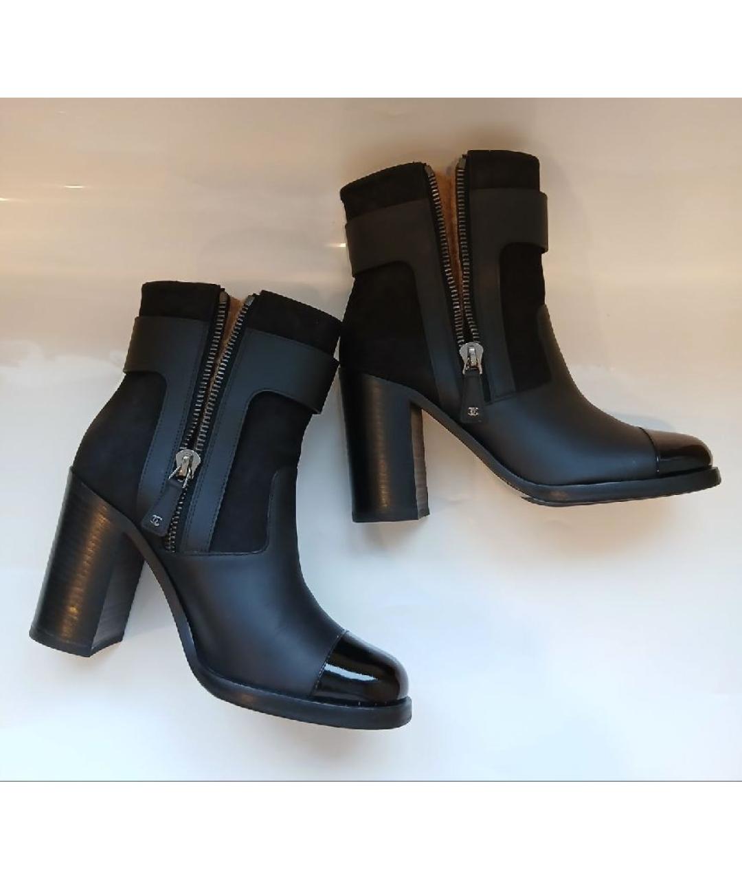 CHANEL Черные кожаные ботильоны, фото 9