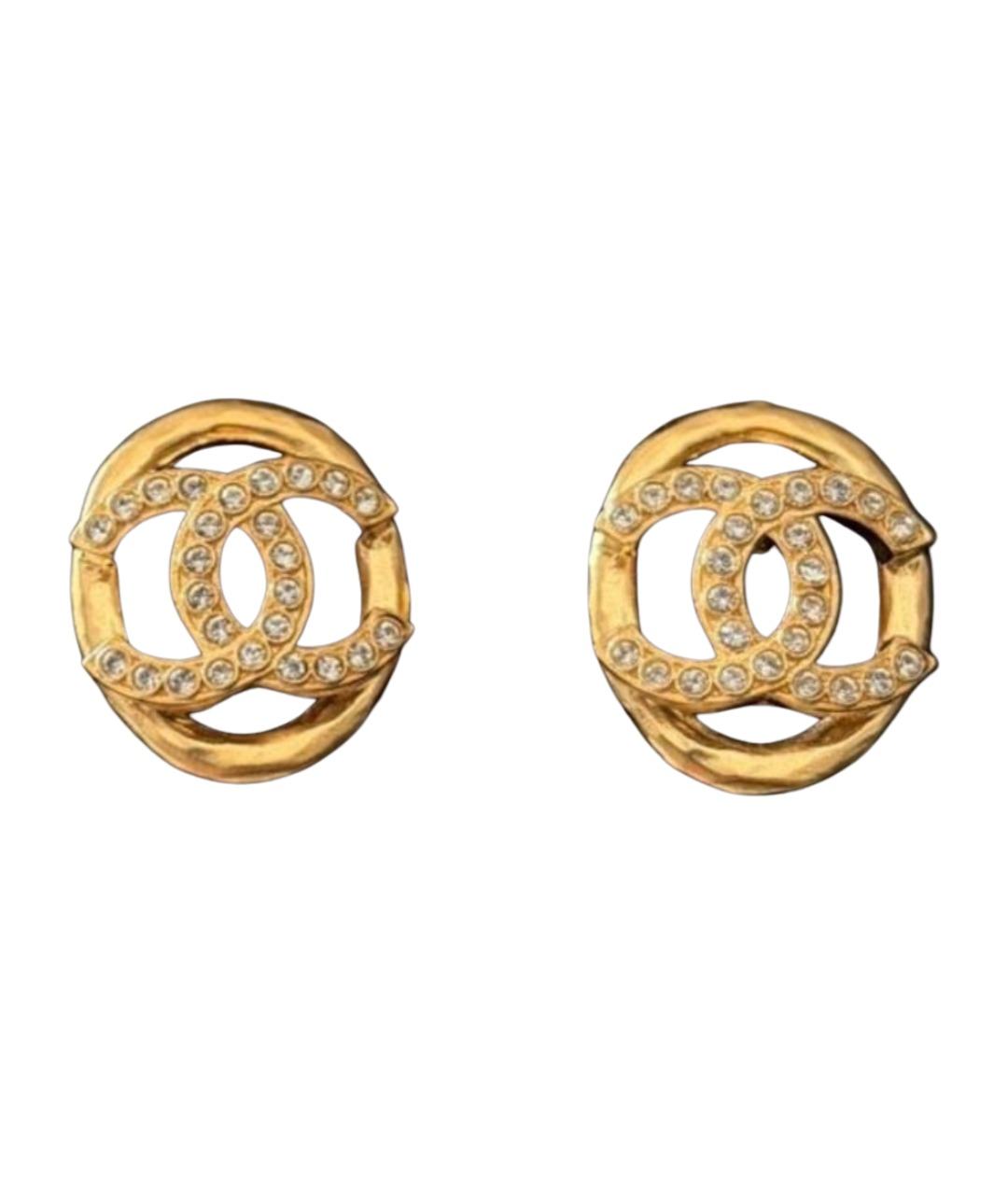 CHANEL Золотые металлические серьги, фото 1