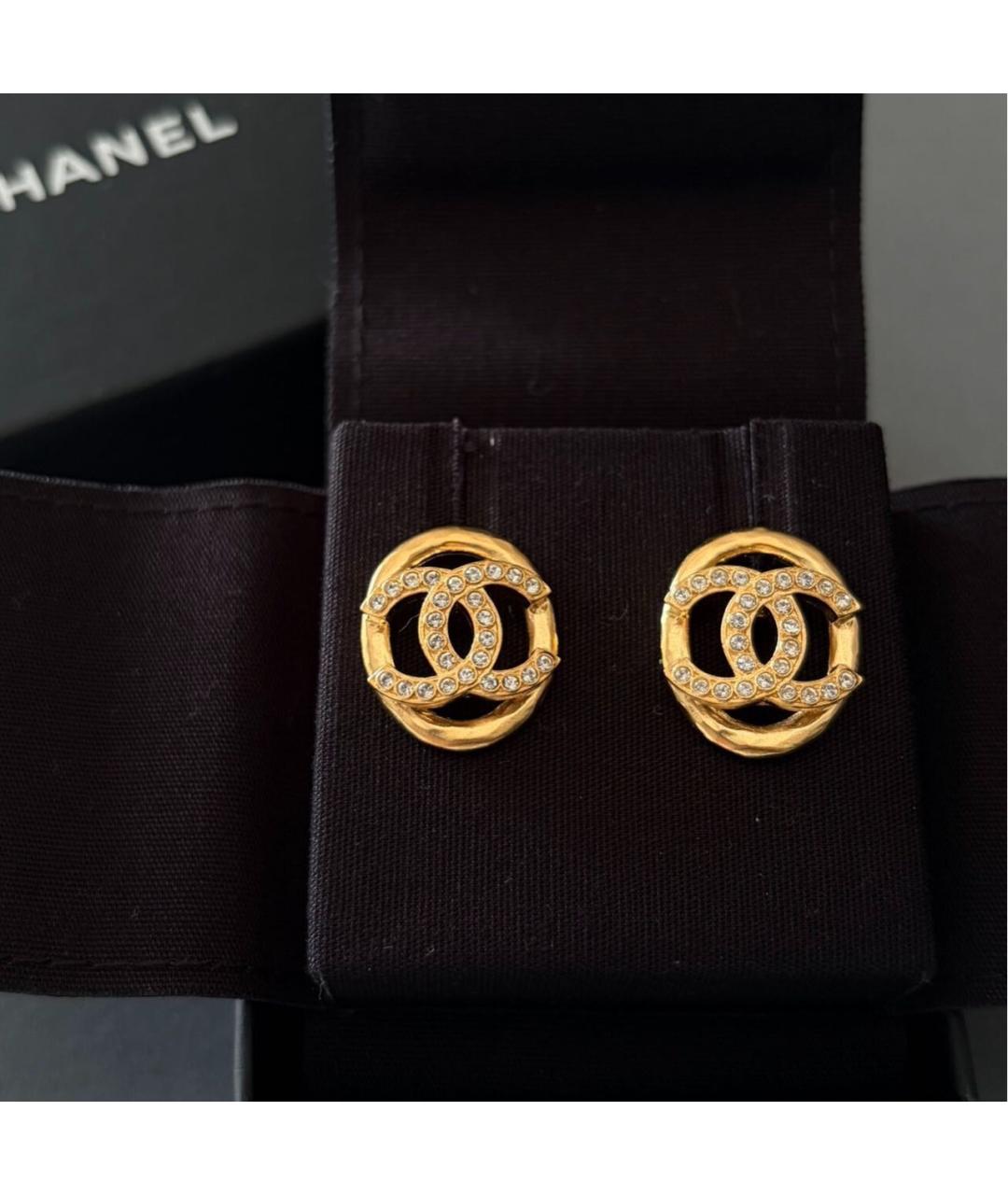 CHANEL Золотые металлические серьги, фото 5