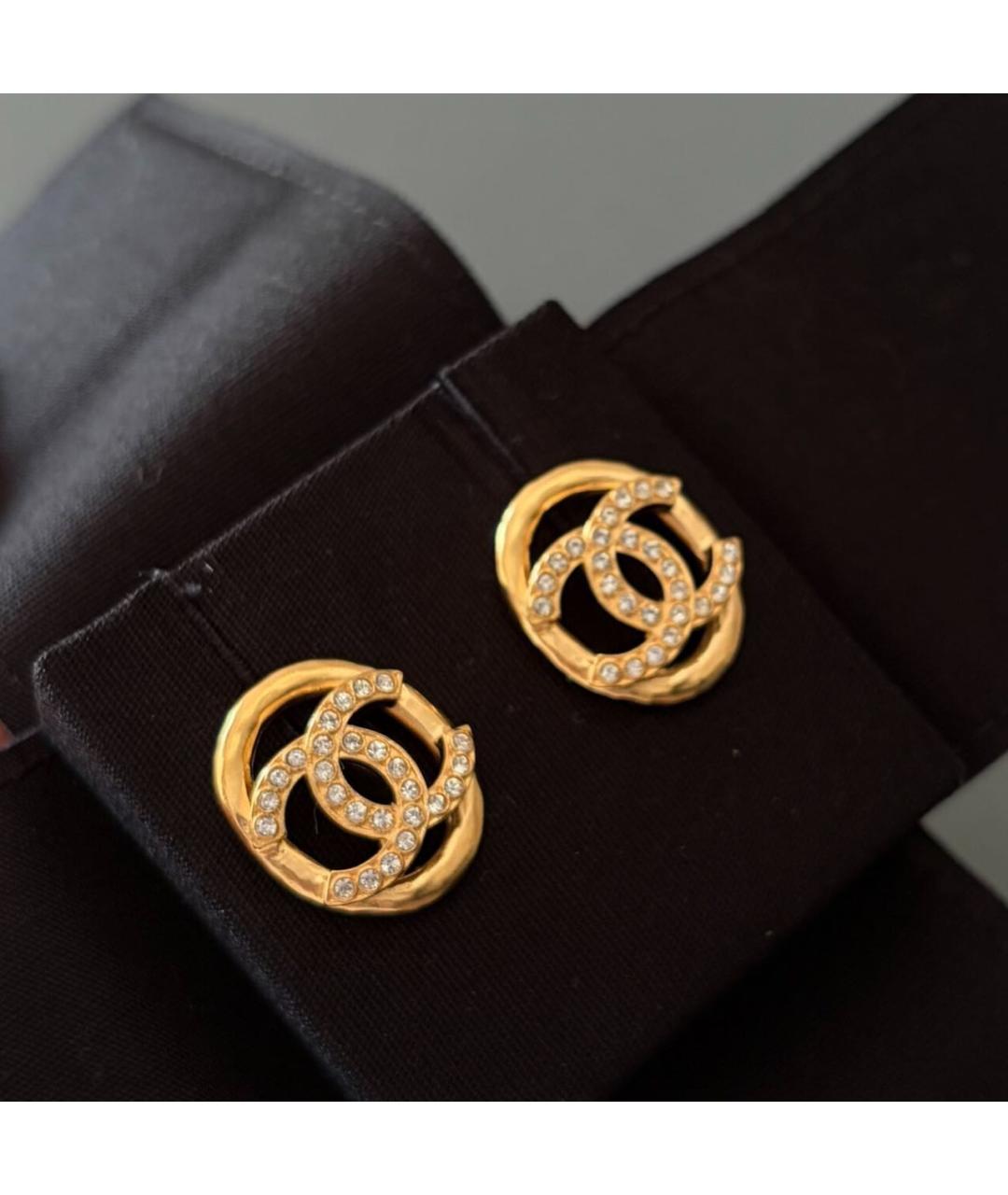 CHANEL Золотые металлические серьги, фото 2