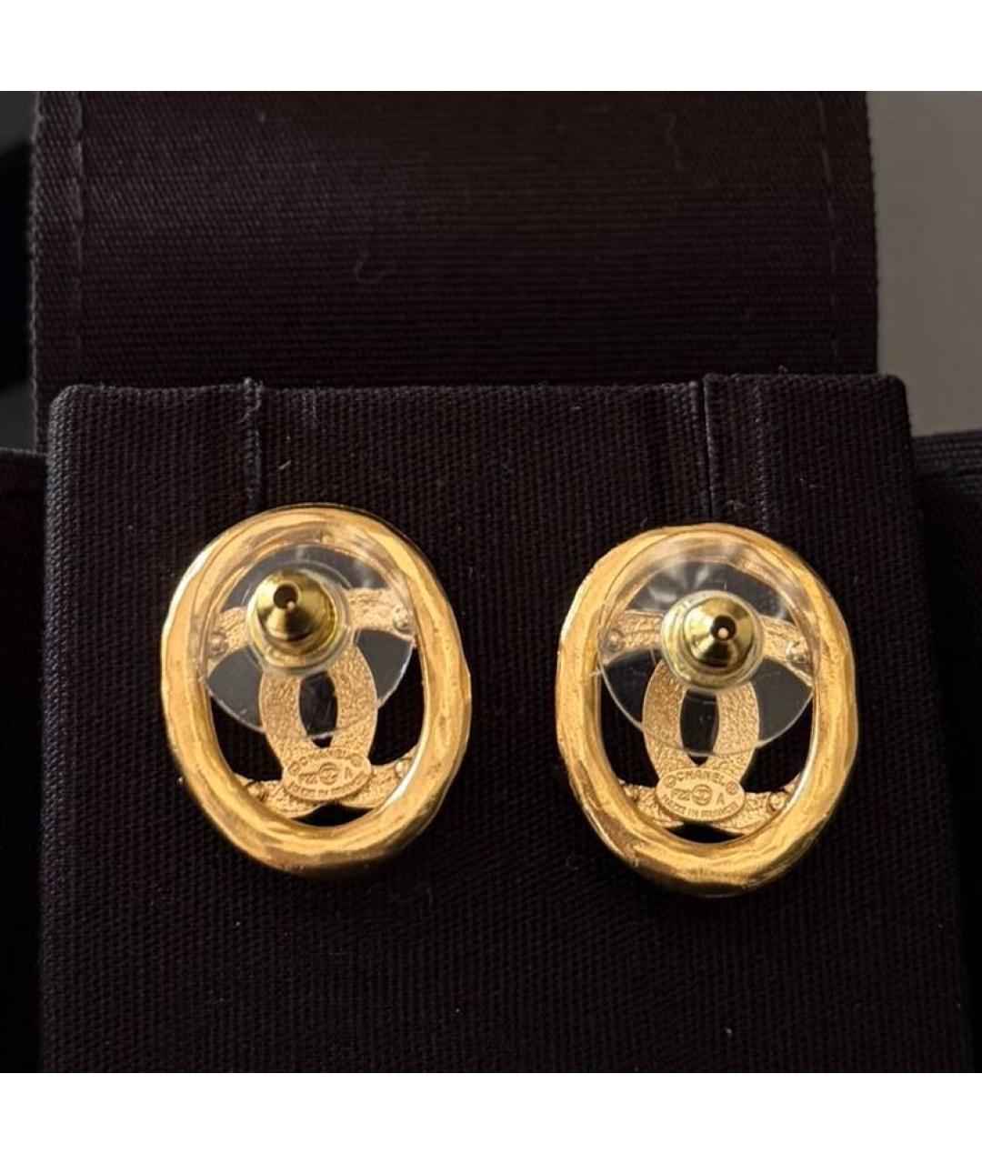 CHANEL Золотые металлические серьги, фото 3
