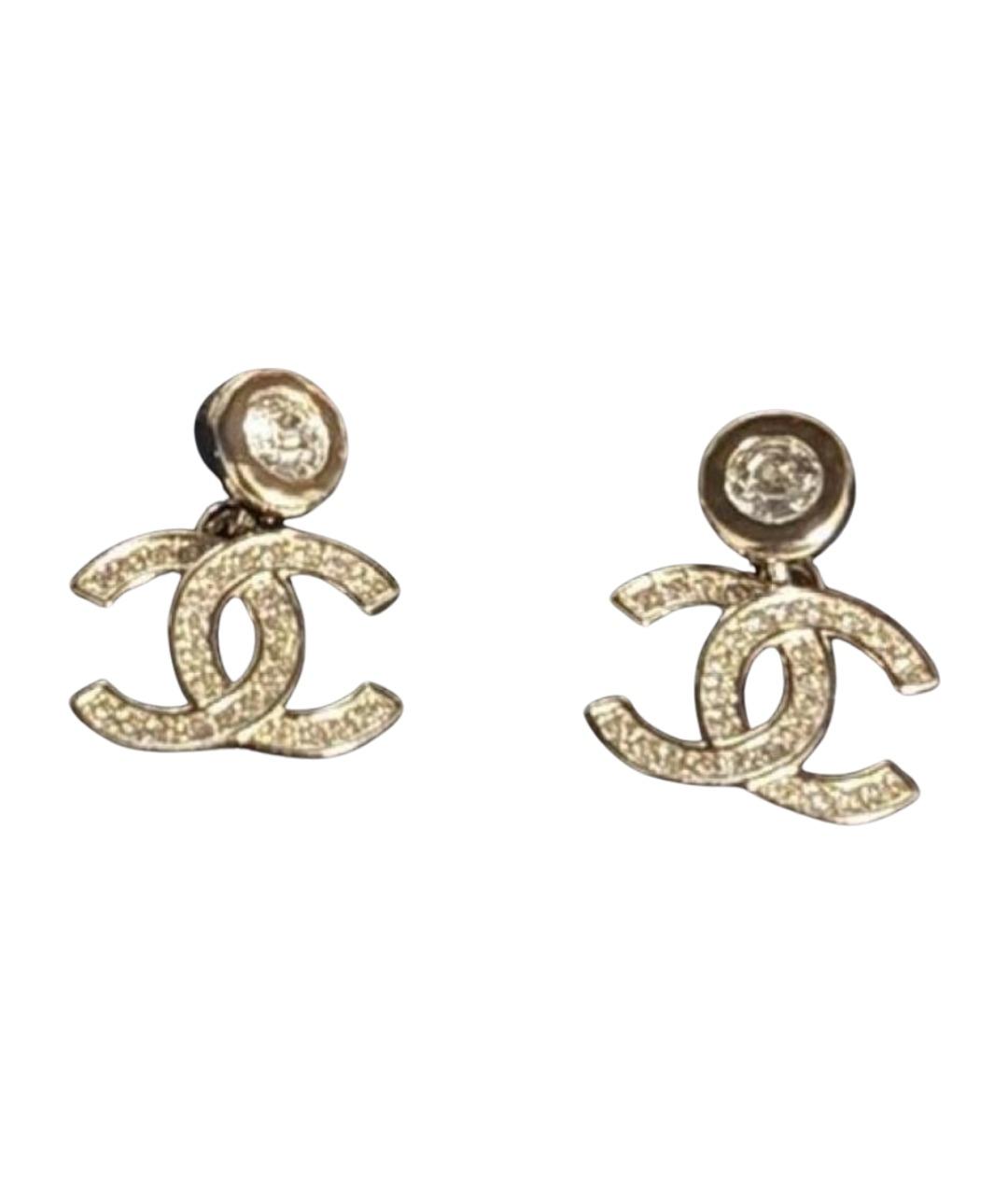 CHANEL Золотые металлические серьги, фото 1
