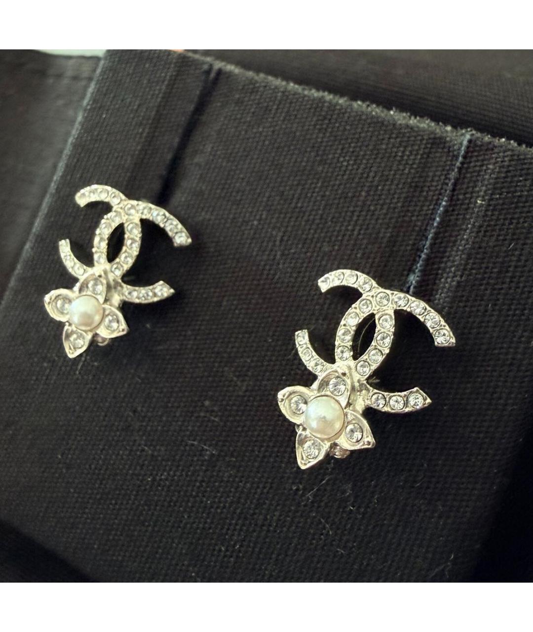 CHANEL Серебряные металлические серьги, фото 3