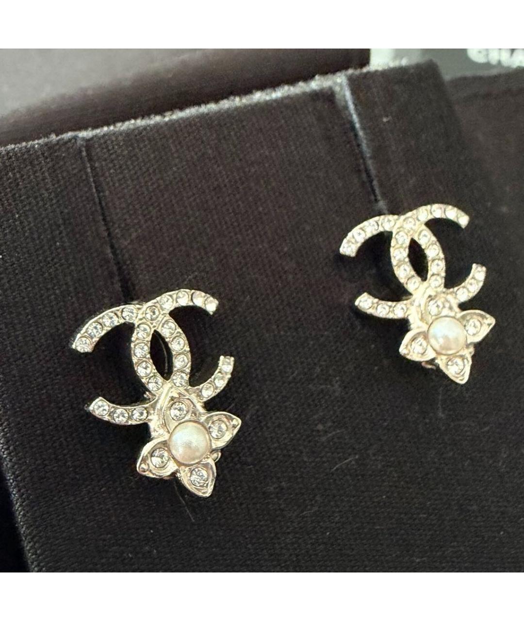 CHANEL Серебряные металлические серьги, фото 2