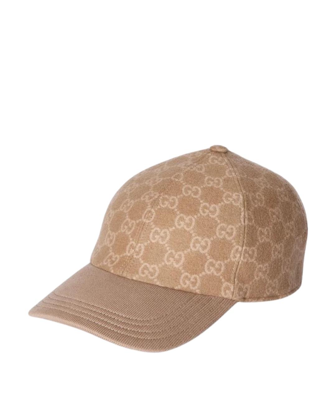 GUCCI Бежевая хлопковая кепка/бейсболка, фото 1