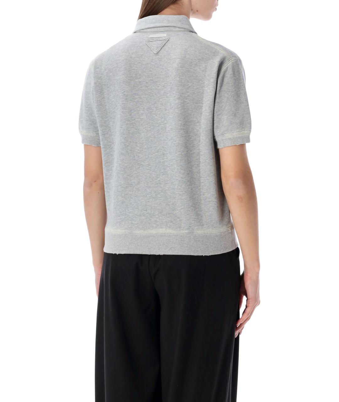 PRADA Серая хлопковая футболка, фото 2