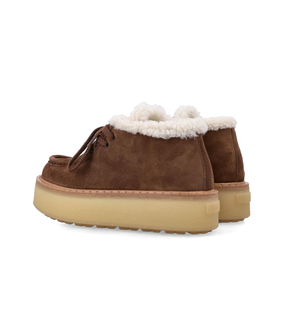 PRADA Коричневые замшевые ботинки, фото 3