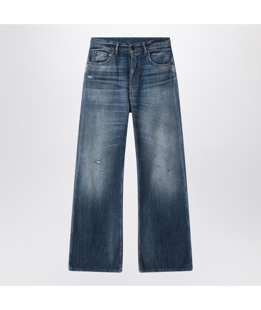 ACNE STUDIOS Синие хлопковые прямые джинсы, фото 3