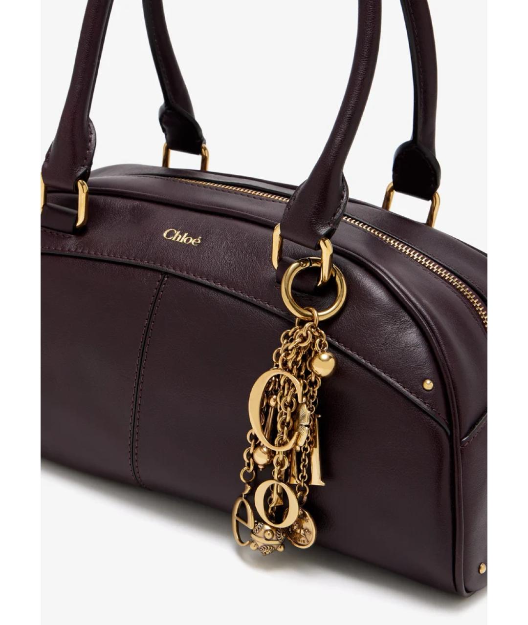 CHLOE Бордовая хлопковая сумка тоут, фото 2