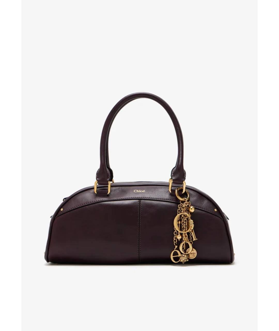 CHLOE Бордовая хлопковая сумка тоут, фото 5