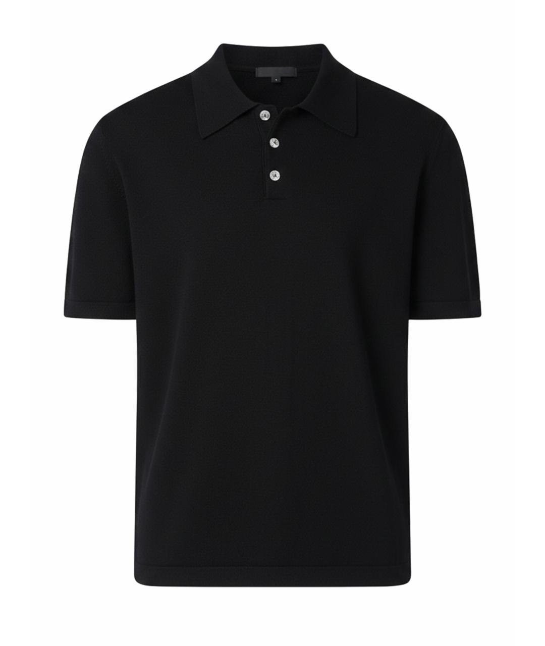 A.P.C. Черное хлопковое поло с коротким рукавом, фото 1