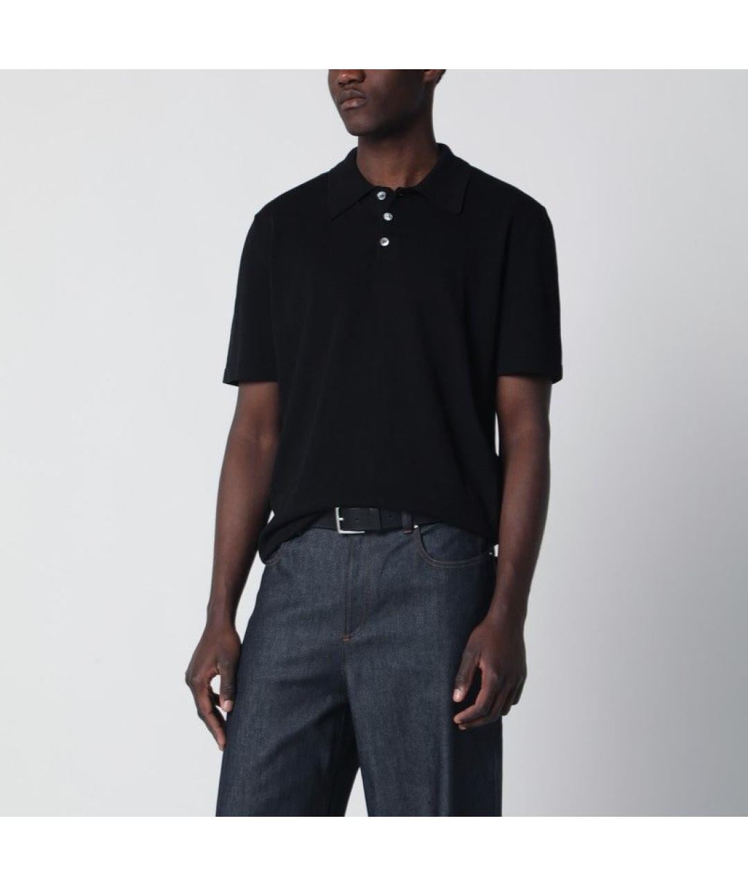 A.P.C. Черное хлопковое поло с коротким рукавом, фото 3