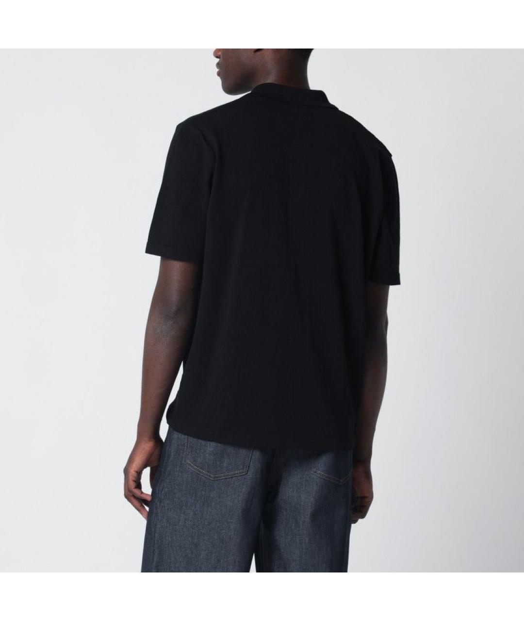 A.P.C. Черное хлопковое поло с коротким рукавом, фото 2
