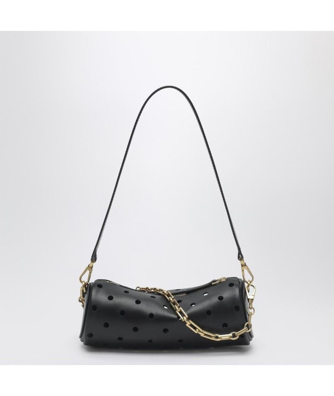 MANU ATELIER Черная кожаная сумка через плечо, фото 2